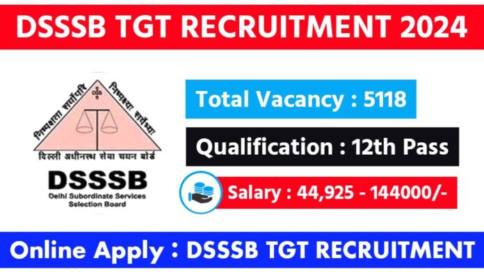 DSSSB TGT Recruitment 2024