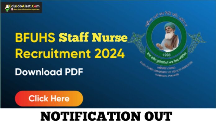 BFUHS Staff Nurse Recruitment 2024